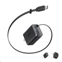 ANKER CARGADOR NANO 35W con cable retractable TIPO C y 1 puerto mas TIPO C Negro  A2658J11