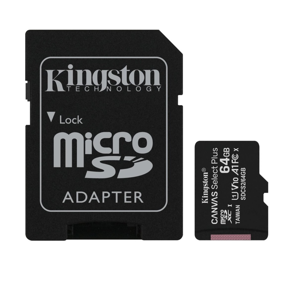MicroSD 64GB Kingston SDCS2/64GB con Adaptador 