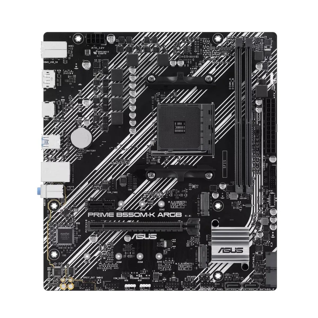 Tarjeta Madre Asus Prime B550M-K  ARGB para AMD DDR4 90MB1GC0-M0EAY0