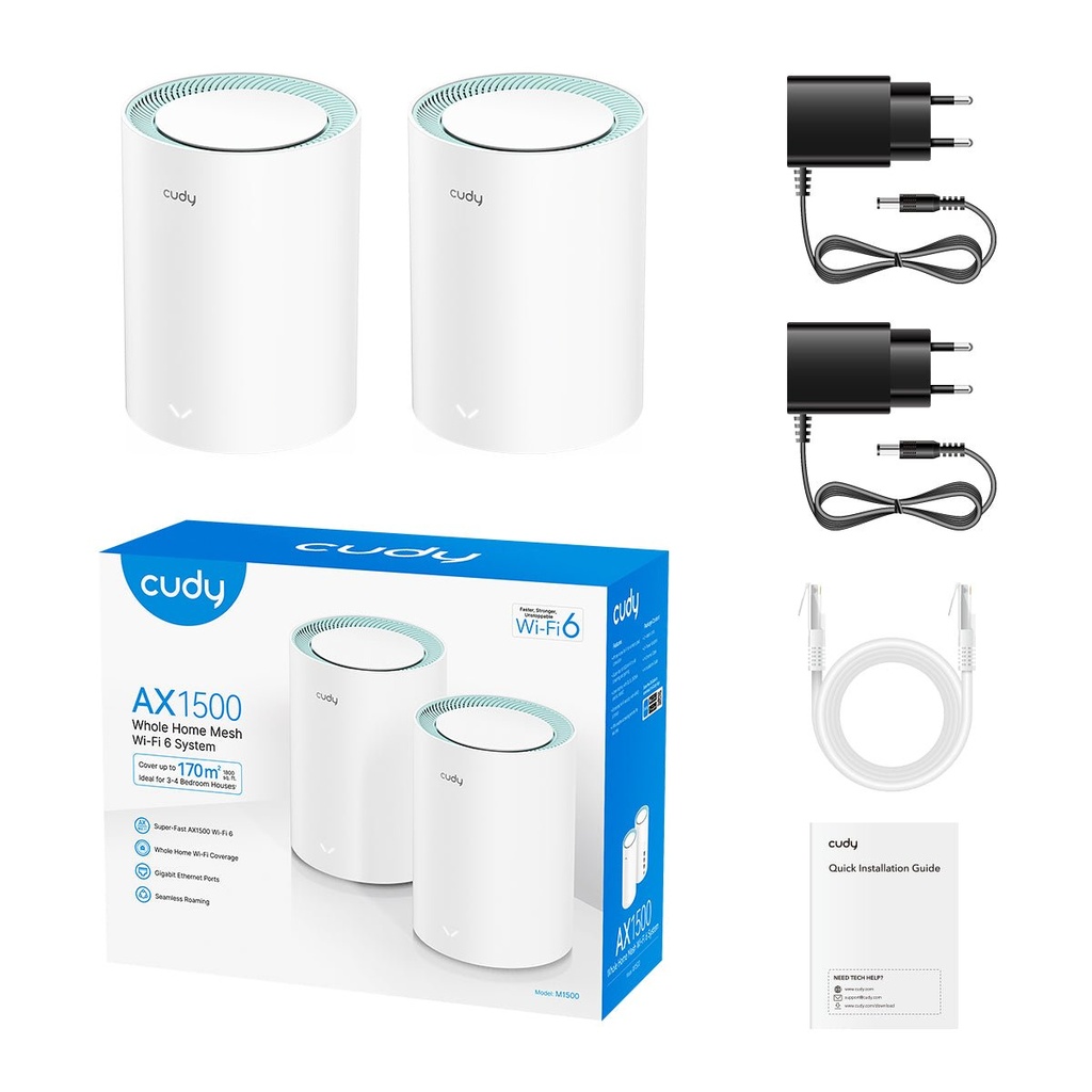MESH WIFI 6 AX1500 Gigabit 2 pack Cudy M1500