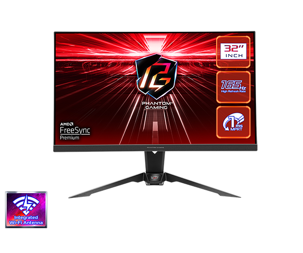 Monitor Gaming 32" QHD ASROCK WIFI 165hz, 1ms PG32QF2B