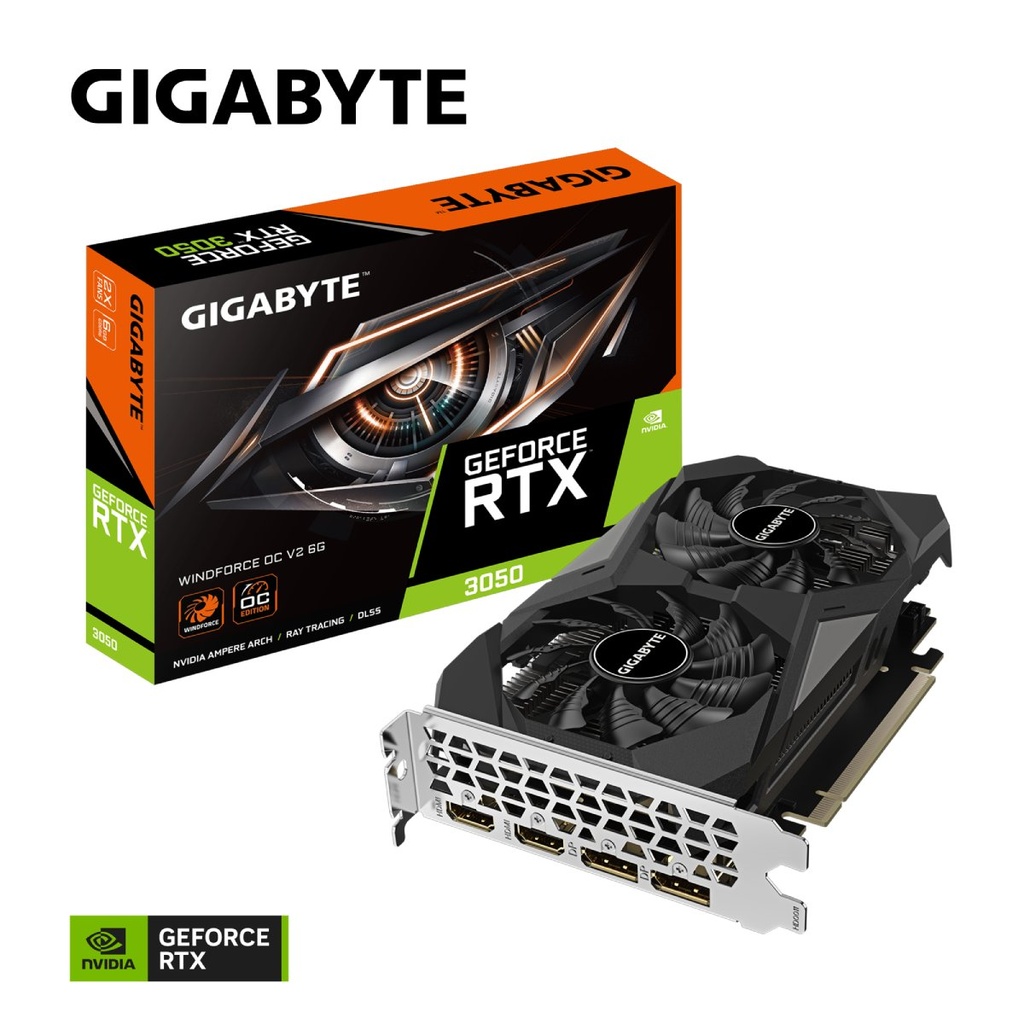 Tarjeta Video Gigabyte RTX3050 Windforce OC V2 6GB  GV-N3050WF2OCV2-6GD 