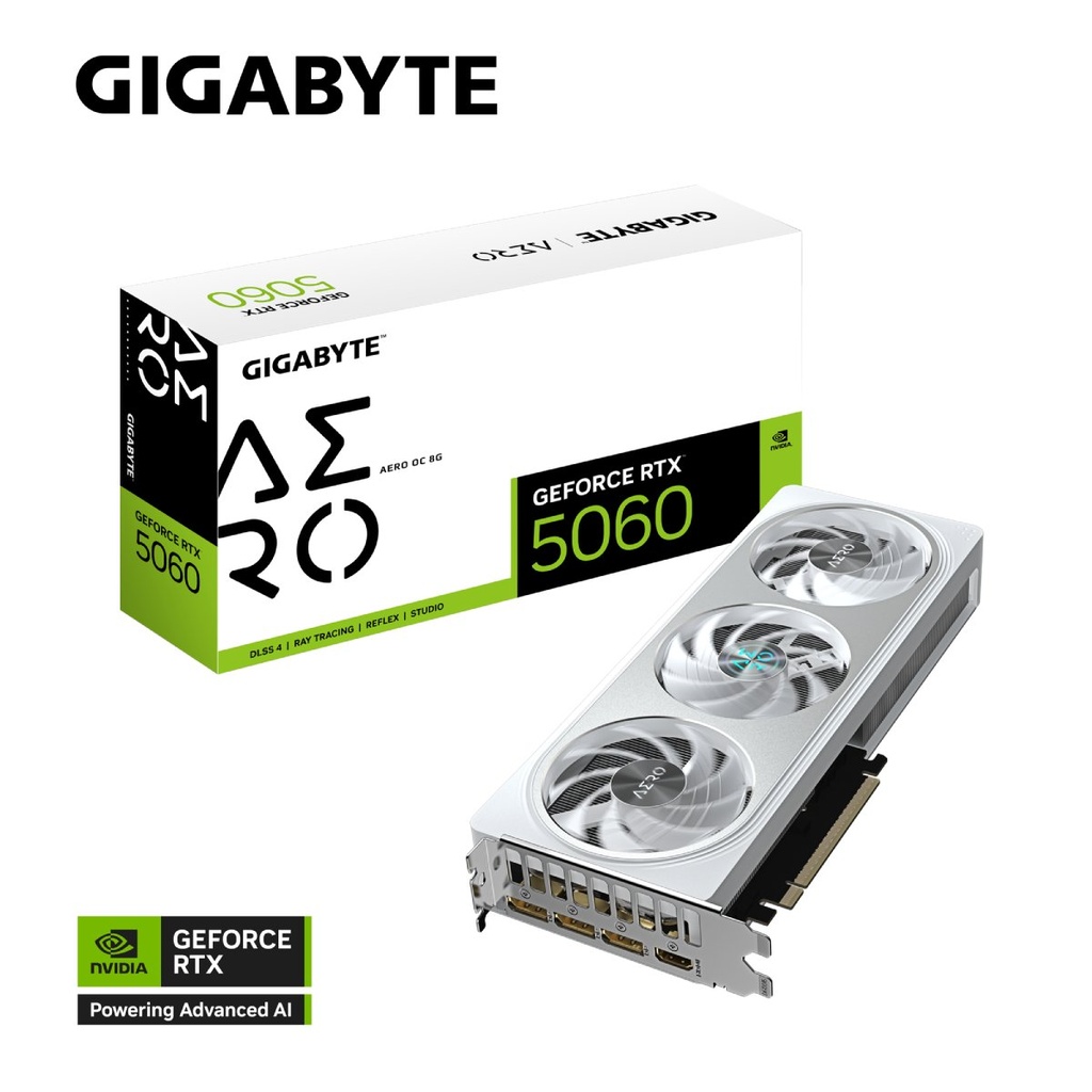 Tarjeta de Video Gigabyte RTX 5060 8GB AEREO GV-N5060AERO OC-8GD