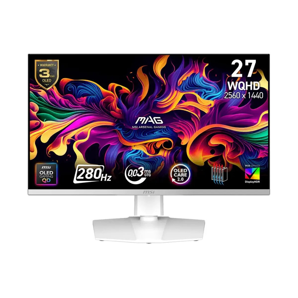 Monitor Gaming MSI 27" QD-OLED 280Hz 0.03ms White   MAG 272QPW QD-OLED X28