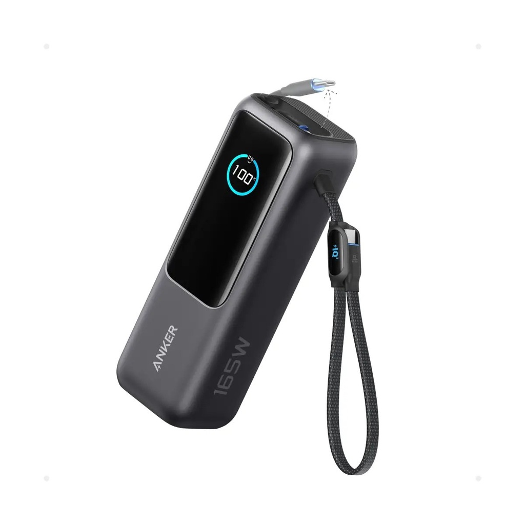 ANKER POWER BANK LAPTOP 25K ,165W, 3 conector Tipo C (cables integrados y retractiles), Negro   A1695H11    