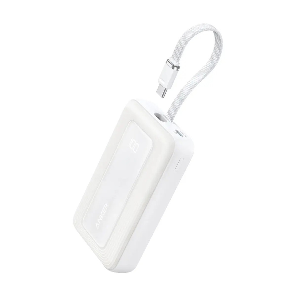 ANKER POWER BANK 10K,30W, CABLE C Integrado,BLANCO  A1688H21      