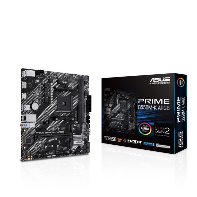 Tarjeta Madre Asus Prime B550M-K  ARGB para AMD DDR4 90MB1GC0-M0EAY0
