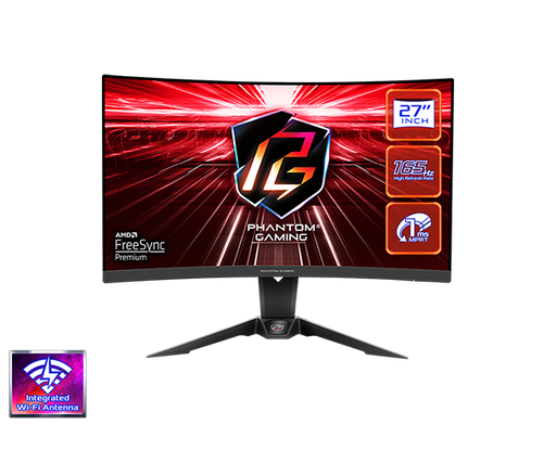 [PG27Q15R2A] Monitor Gaming 27" QHD ASROCK Curvo WIFI, 1ms, 165hz  PG27Q15R2A
