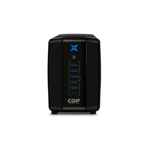 [R-UPR758I] UPS Interactivo con estabilizador voltaje 750VA/375W 8 tomas 5 USB 1 Tipo C R-UPR758I