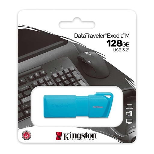 [KC-U2L128-7LB] Pendrive 128GB Kingston Neon (aqua blue) KC-U2L128-7LB USB 3.2
