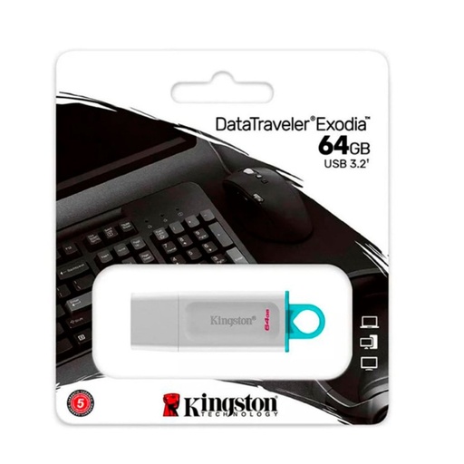 [KC-U2G64-5R] Pendrive 64GB Kingston White  KC-U2G64-5R USB 3.2